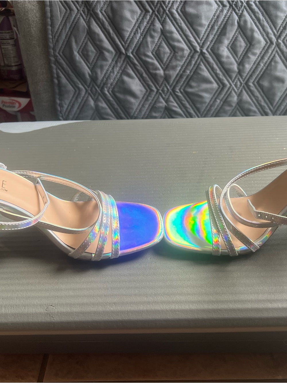 Holographic Strappy Sandals - Women